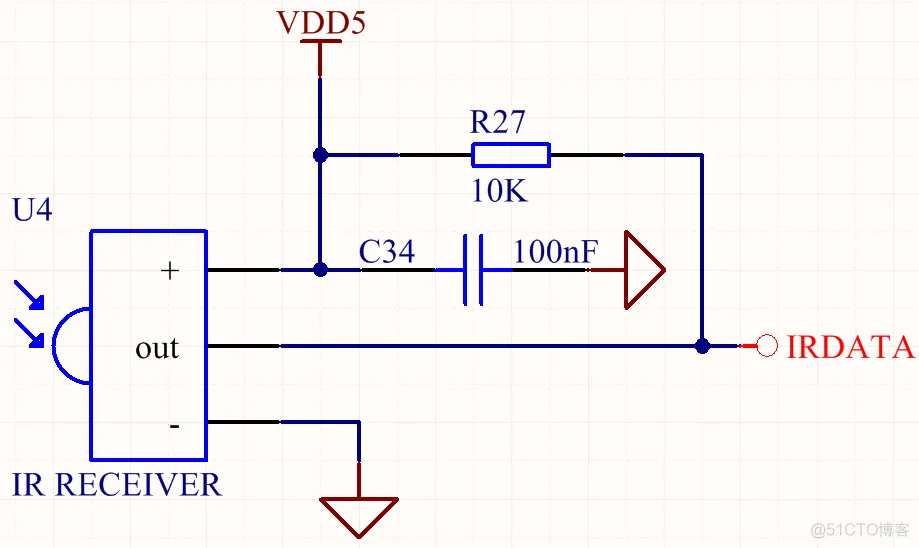 红外遥控器-VS1838B/HS0038红外接收方案（包含原理图+PCB+BOM表+程序）_红外接收管_06